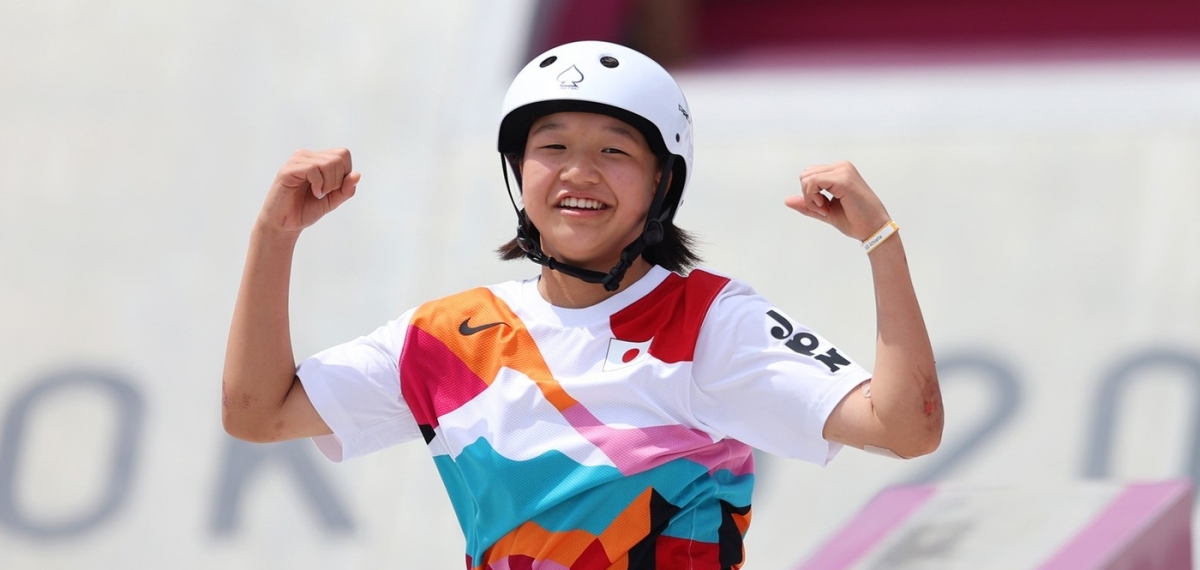 13-летняя скейтбордистка Момидзи Нишия стал вторым самым молодым олимпийским чемпионом за всю историю