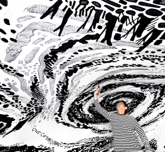 Взгляд изнутри: Крутой масштабный арт-проект Оскара Оива, созданный обычным фломастером