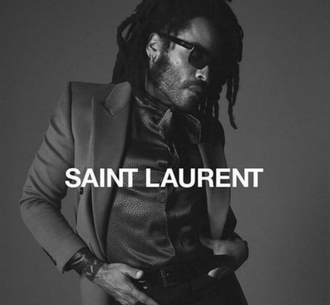 Пополнил ряды модных красавцев: Ленни Кравиц стал лицом Saint Laurent