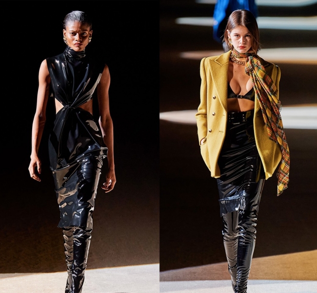 Латекс и огни Эйфелевой башни: Показ новой коллекции Saint Laurent