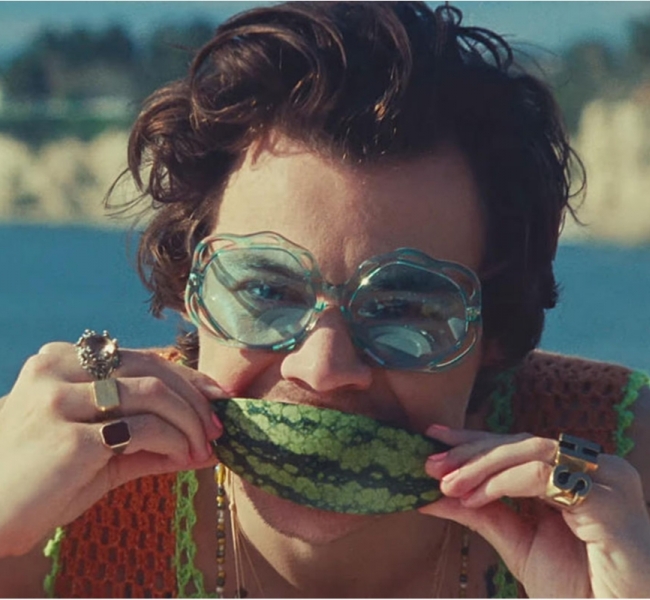 Тем временем Гарри Стайлс кормит арбузом красоток на пляже в новом клипе Watermelon Sugar