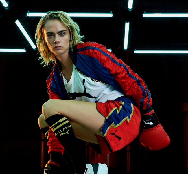 Balmain, PUMA и Кара Делевинь запускают спортивно-кутюрную совместную коллекцию