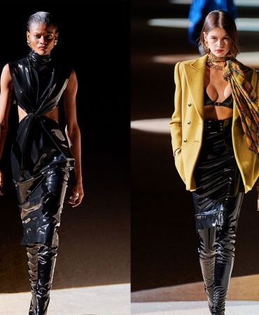 Латекс и огни Эйфелевой башни: Показ новой коллекции Saint Laurent